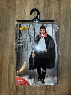 Spirit Black Vampire Cape with Red Collar